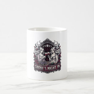 Taza De Café Noche de Monstruos con Vino Espeluznante Tarot Fie