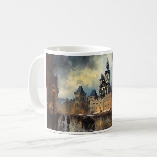 Taza De Café Noche de Praga en la República Checa (Anverso izquierdo)