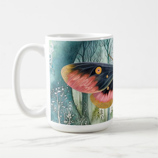 Taza De Café Noche del bosque de Moho Rosado (Izquierda)