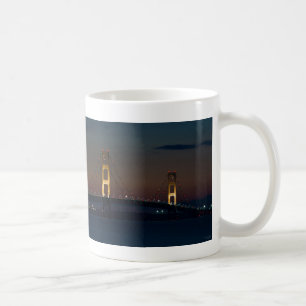 Taza De Café Noche En El Puente Mackinac Café Mug