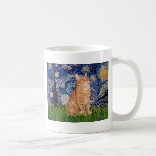 Taza De Café Noche estrellada - Atigrado naranja 46 (Derecha)