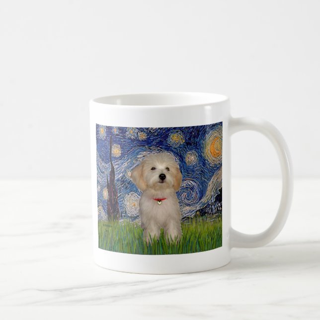 Taza De Café Noche estrellada - Cachorro habanés (Derecha)