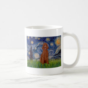 Taza De Café Noche estrellada - Caniche estándar rojo oscuro #1