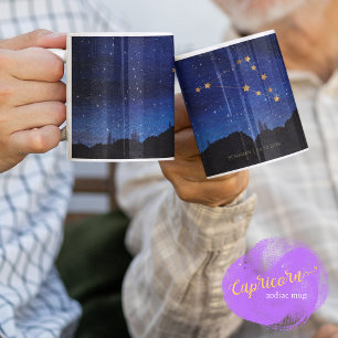 Taza De Café Noche estrellada Capricornio Constelación del Zodi