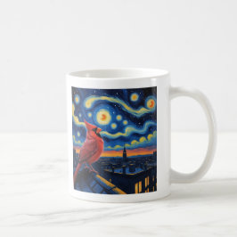 Taza De Café Noche estrellada con cardenal del norte