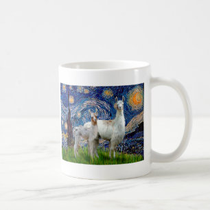 Taza De Café Noche estrellada con dos Llamas