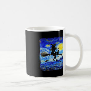 Taza De Café Noche estrellada de Brujas Halloween Van Gogh Aest