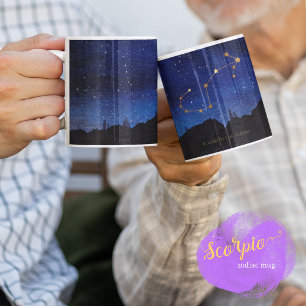 Taza De Café Noche estrellada de oro Escorpio Constelación del
