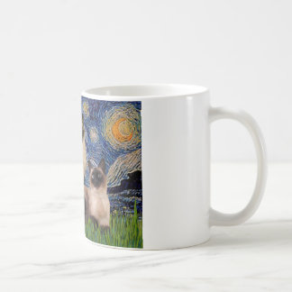 Taza De Café Noche estrellada - Dos gatos siameses (Choc Pt)