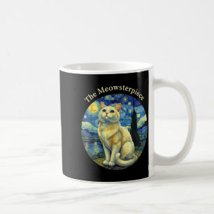 Taza De Café Noche estrellada Gato divertido El Meowsterece Van