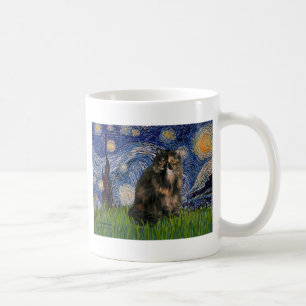 Taza De Café Noche estrellada - gato persa calicó