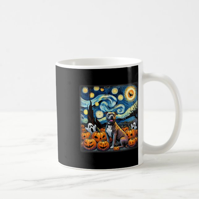 Taza De Café Noche estrellada Halloween de Pitbull (Derecha)