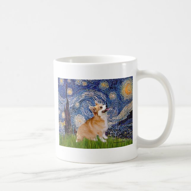 Taza De Café Noche estrellada - Pembroke Welsh Corgi 7b (Derecha)