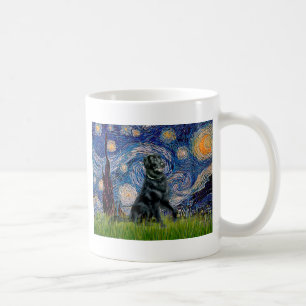 Taza De Café Noche estrellada - Retriever de capa plana 2