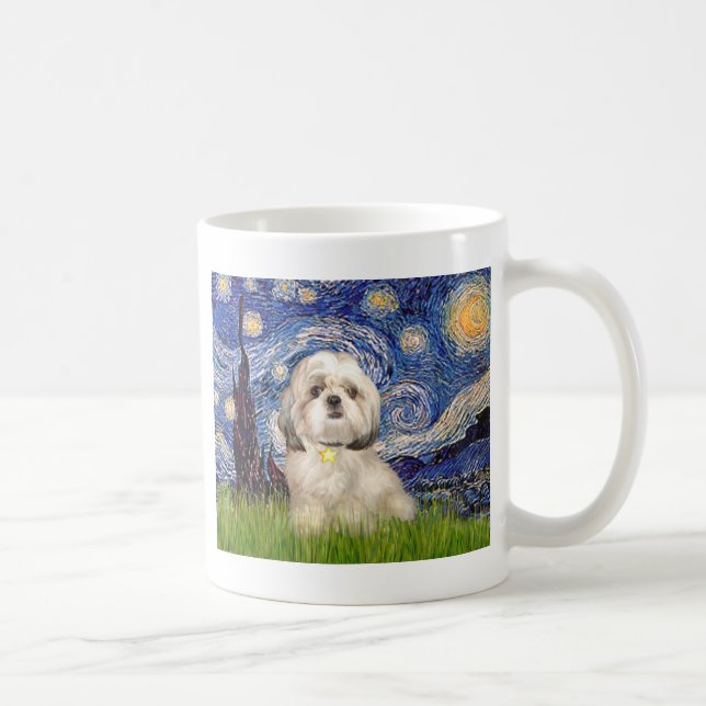 Taza De Café Noche estrellada - Shih Tzu (Y) (Derecha)