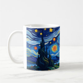 Taza De Café Noche estrellada sobre el océano tranquilo