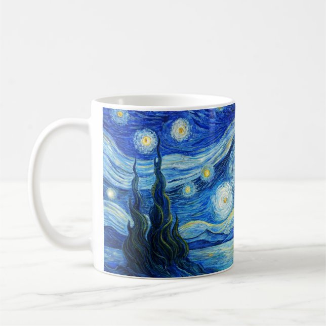 Taza De Café Noche estrellada sobre el océano tranquilo (Izquierda)