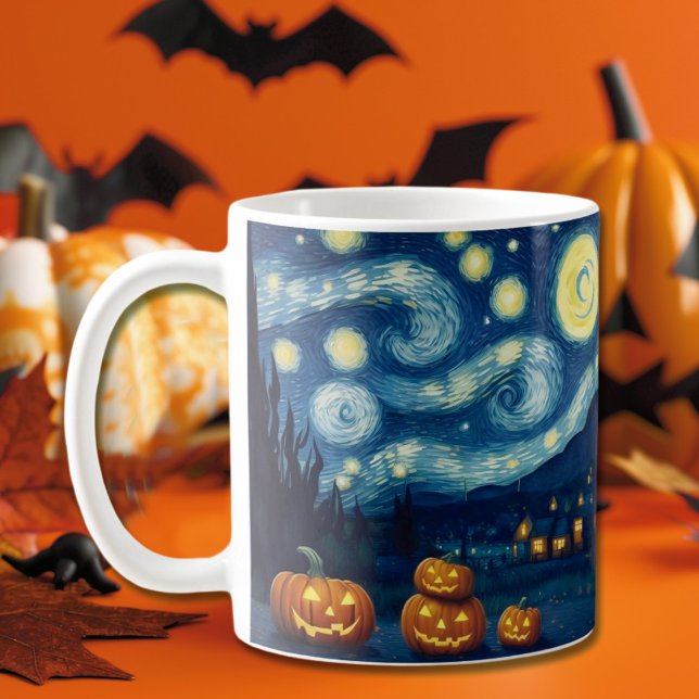 Taza De Café Noche estrellada Van Gogh Halloween (Subido por el creador)