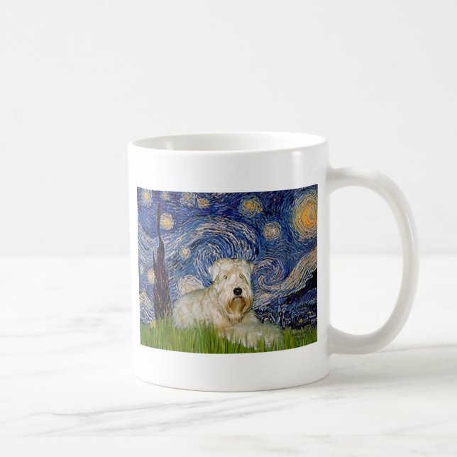 Taza De Café Noche estrellada - Wheaten Terrier 1 (Derecha)