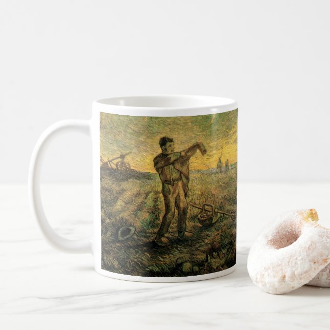Taza De Café Noche - Fin del día por Vincent van Gogh (Con donut)