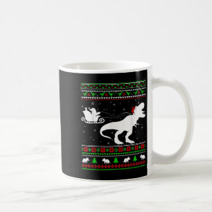Taza De Café Noche navideña Santa Sleigh Riding Dinosaur T-rex