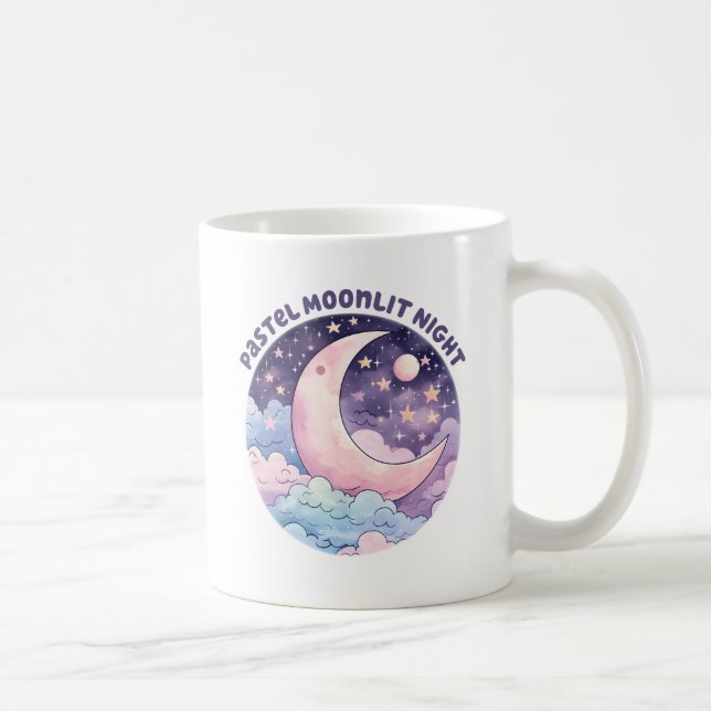 Taza De Café Noche Pastel Moonlit - Luna Crescent Dreamy (Derecha)