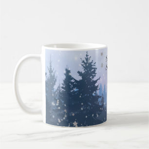 Taza De Café Noche Santa Noche Mágica Ilustracion de invierno