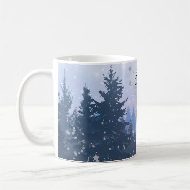 Taza De Café Noche Santa Noche Mágica Ilustracion de invierno  (Izquierda)