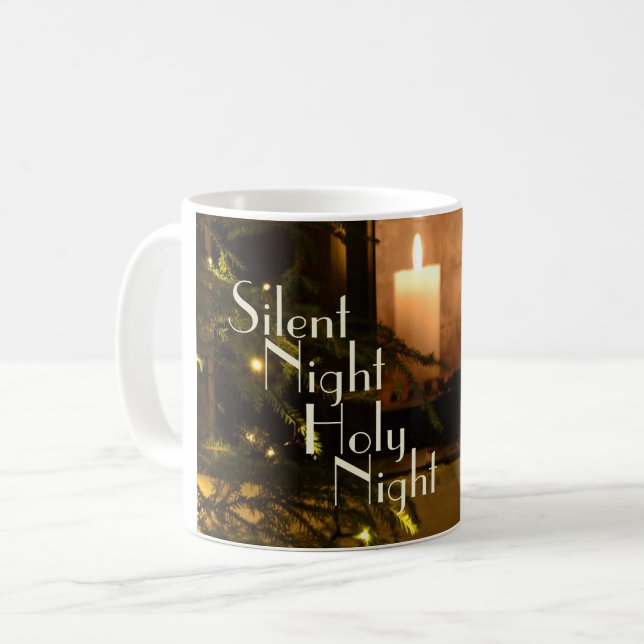 Taza De Café "Noche Santa Silenciosa" queridos Navidades Carol (Anverso izquierdo)