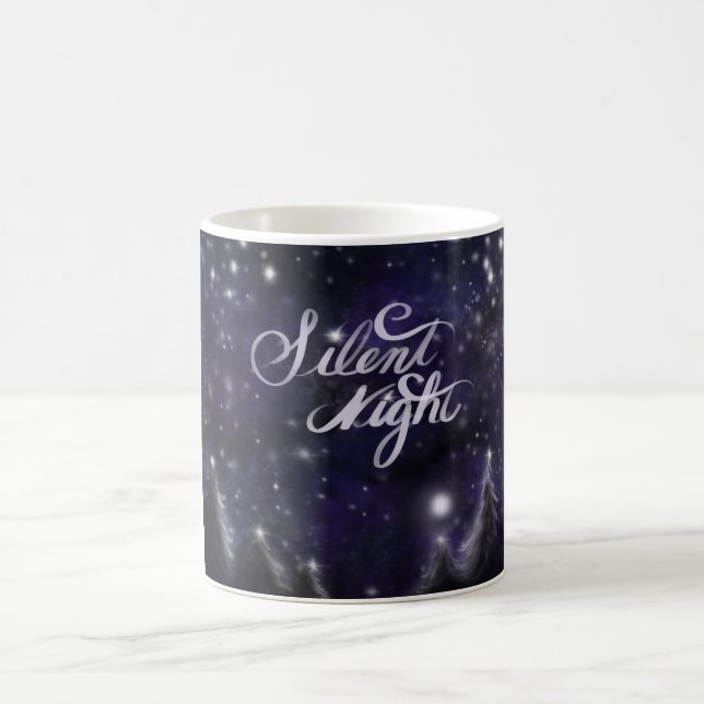 Taza De Café Noche silenciosa - romántica escena de nieve de va (Centro)