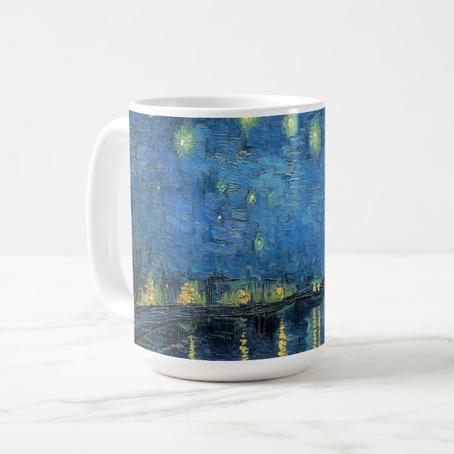 Taza De Café Noche Van Gogh Starry sobre el Ródano (Anverso izquierdo)