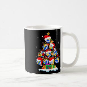 Taza De Café Nochebuena de voleibol de navidad Santa Hat Funny 