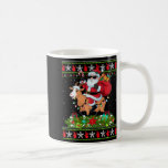 Taza De Café Nochebuena estilo suéter Santa Riding Christma<br><div class="desc">Navidades de cabras de Santa Riding con estilo de suéter navideño</div>