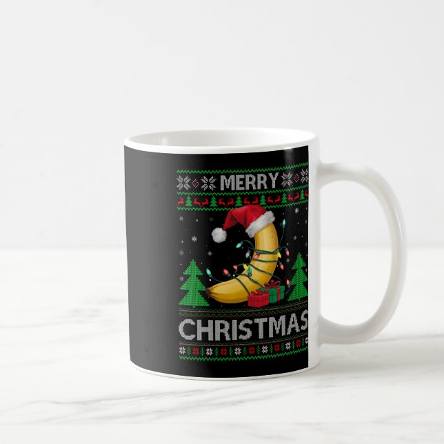 Taza De Café Nochebuena, suéter, luces de Santa Banana Christ (Derecha)