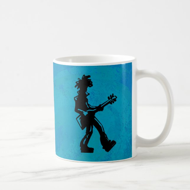 Taza De Café Noches de Boogie de Nueva York Guitar Azul (Derecha)