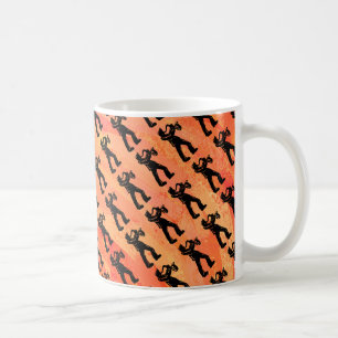 Taza De Café Noches de boogie de Nueva York Naranja saxofón