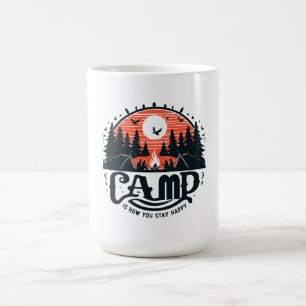 Taza De Café Noches de fuego en medio de bosques de pino