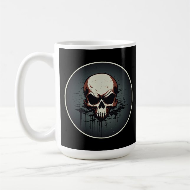 Taza De Café Nocturnal Drip Skull Artwork (Izquierda)