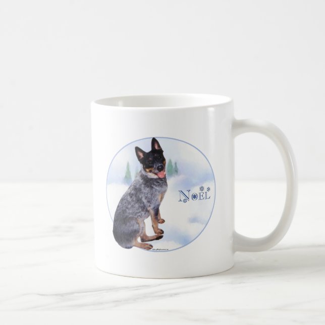 Taza De Café Noel de perro de ganado de Australia (Derecha)