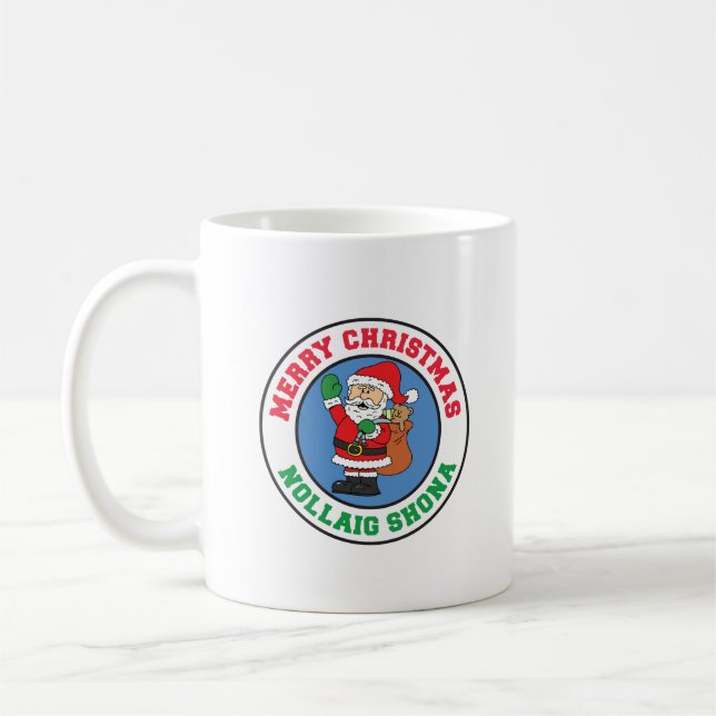 Taza De Café Nollaig Shona Navidades irlandeses Santa Coffee Mu (Izquierda)
