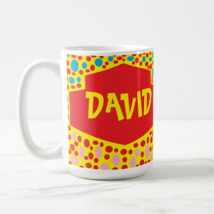 Taza De Café Nombrado para el diseño con estampado rojo amarill