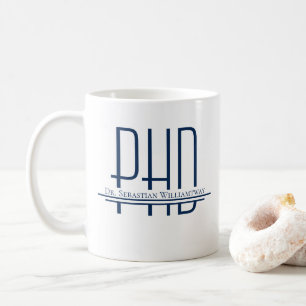 Taza De Café Nombrar azul café PhD Mug