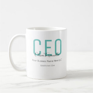 Taza De Café Nombrar director ejecutivo Verde azulado de Black 