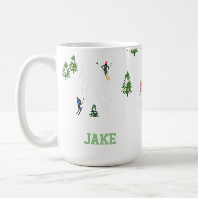 Taza De Café Nombrar esquiador de Ilustracion alpino (Izquierda)