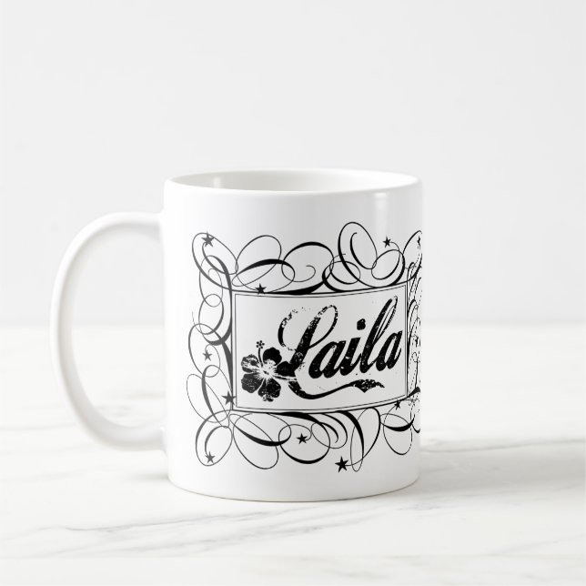 Taza De Café Nombre a Laila en marco elegante del interior del (Izquierda)