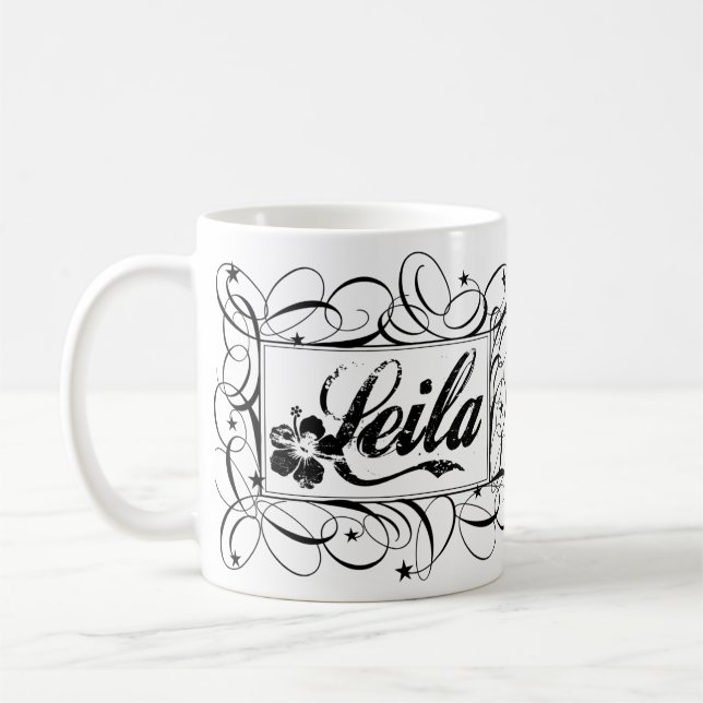 Taza De Café Nombre a Leila en marco elegante del interior del (Izquierda)
