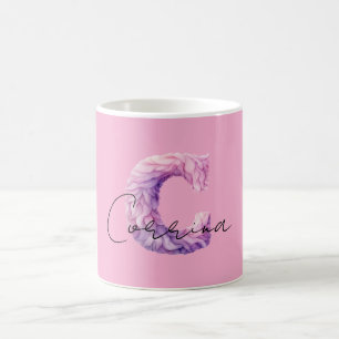 Taza De Café Nombre acogedor rosa púrpura C