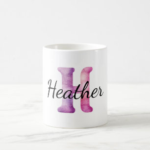 Taza De Café Nombre acogedor rosa púrpura H