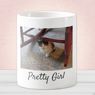 Taza De Café Nombre, Agrega Tu Foto Mascota Linda 11oz