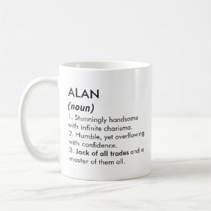 Taza De Café Nombre Alan, Nombre editable, Nombre personalizado